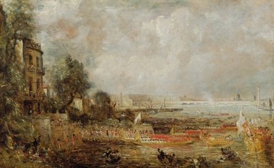 The Opening of Waterloo Bridge, c.1829-31 (oil on canvas) by John Constable - print