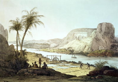 View of the Temples at Abu Simbel, Nubia, engraved by Augustine Aglio (1777-1857) (engraving) by Giovanni Battista Belzoni - print