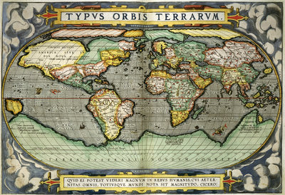 Fine Art Print of World Map by Abraham Ortelius