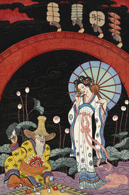 A woman and a maker of perfume. by George Barbier - print