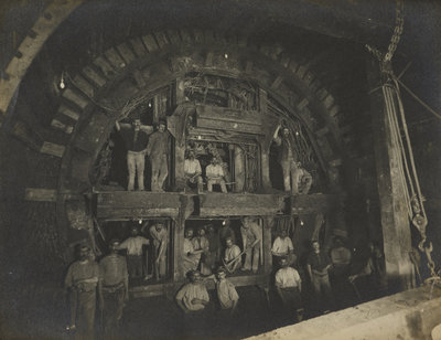Construction of the London Underground, 1898 by Unknown - print