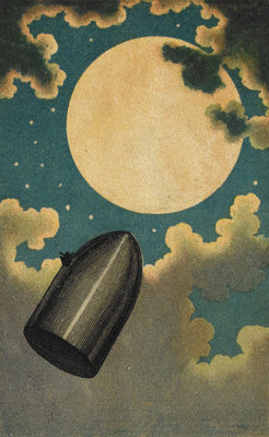 Fine Art Print of The Moon Voyage by Emile Antoine Bayard