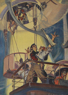 Fine Art Print of With the Night Mail by Frank Leydendecker