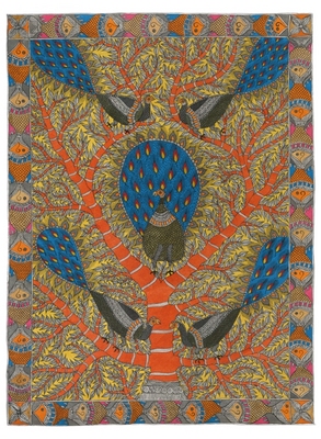 Fine Art Print of Five Peacocks in Tree by Anil