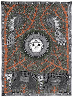 Fine Art Print of Sun and Animals by Anil