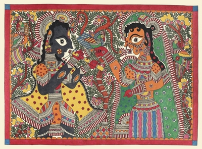Fine Art Print of Radha and Krishna by Bebi
