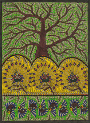 Fine Art Print of Tree, Peacock and Fish by Beta
