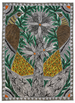 Fine Art Print of Peacocks in Tree by Anil