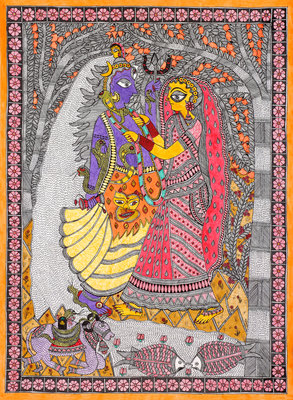Fine Art Print of Radha and Krishna by Sujata