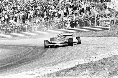 1979 Dutch GP, Zandvoort, Gilles Villeneuve, Ferrari 312T4, suffers a puncture at Tarzan Corner by Anonymous - print