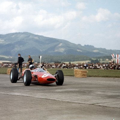1964 Austrian Grand Prix. Zeltweg, Austria. 21-23 August 1964. Lorenzo Bandini (Ferrari 156). by Anonymous - print
