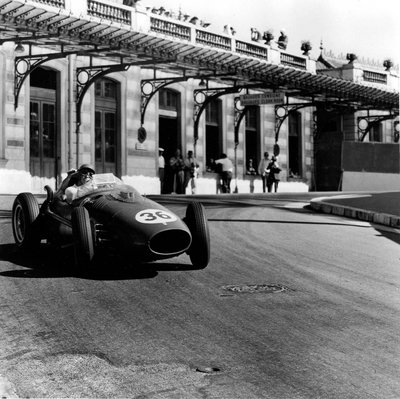 1958 Monaco GP, Monte Carlo, Peter Collins, Ferrari Dino 246, 3rd position by Anonymous - print