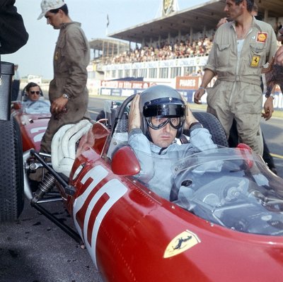 1966 French Grand Prix. Reims-Gueux, France. 1-3 July 1966. Lorenzo Bandini (Ferrari 312) by Anonymous - print