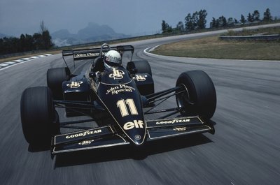 1984 Brazilian Grand Prix. Jacarepagua, Rio de Janeiro, Brazil. 23-25 March 1984. Elio de Angelis (Lotus 95T Renault) 3rd position. by Anonymous - print
