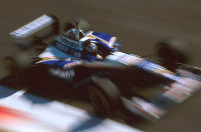 1996 Italian Grand Prix. Monza, Italy. 6-8 September 1996. Damon Hill (Williams FW18 Renault) exited the race when he hit the tyres at the first chicane. by Anonymous - print