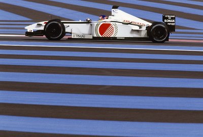 2002 Formula 1 Testing, Paul Ricard. Jacques Villeneuve tests the new BAR 004 by Anonymous - print