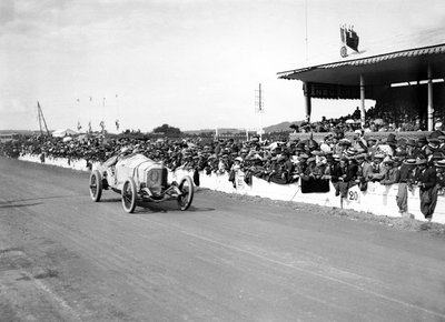 1915 French Grand Prix. July 4, 1914. Lyons, France. Christian Lautenschlager, Mercedes GP,1st position by Anonymous - print