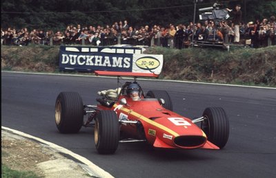 Jackie Ickx, Ferrari 312 (3rd Place) British Grand Prix, Brands Hatch, 20th July 1968 by Anonymous - print