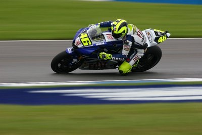 2007 Moto GP British Grand Prix. Donington Park, England. 22nd-24th June 2007. Valentino Rossi (FIAT Yamaha Team, Yamaha YZR-M1) action. by Anonymous - print