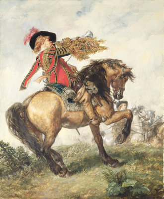 The King's Trumpeter, 1874 by Sir John Gilbert - print
