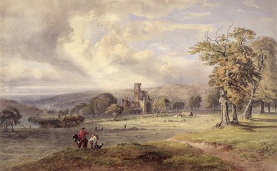 View of Kirkstall Abbey, Leeds, 1860 by George Arthur Fripp - print