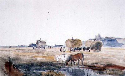 A Lincoln Hayfield by Peter de Wint - print