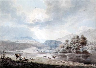 Lake amongst Hills by Edward Dayes - print