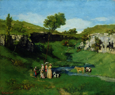 The Village Maidens, 1851 by Gustave Courbet - print
