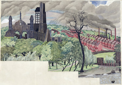Millworkers Landscape, c.1920 by John Northcote Nash - print