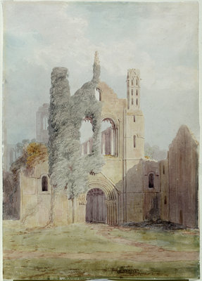 Kirkstall Abbey from the West Front by Joseph Rhodes - print