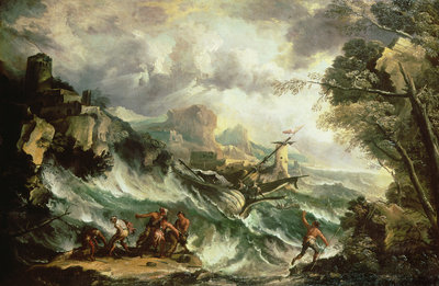 Seascape with Shipwreck, c.1700-07 by Antonio Marini - print