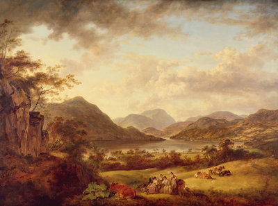 Ullswater from Gowbarrow, 1801 by Julius Caesar Ibbetson - print