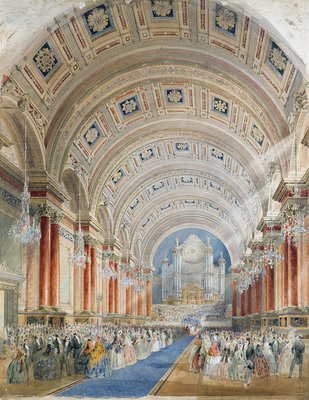 Interior Perspective, Leeds Town Hall, 1854 by Cuthbert Brodrick - print
