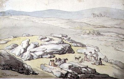 A Picnic on Dartmoor by Thomas Rowlandson - print