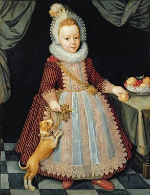 Portrait of a Child with a Rattle, 1611 by Paul van Somer - print