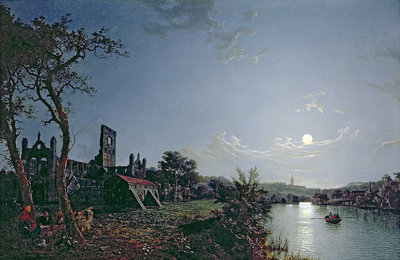 Morning with a View of Kirkstall Abbey by Henry Pether - print