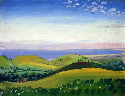 View from the White Hart, Guestling, Sussex, c.1911-12 by James Dickson Innes - print