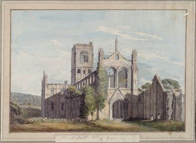North West View of Kirkstall Abbey, 1777 by Moses Griffiths - print