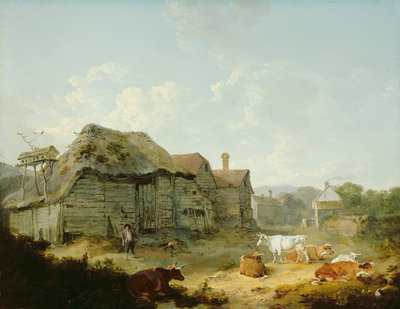A Farmyard in Kent, 1793 by Julius Caesar Ibbetson - print