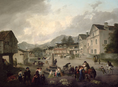The Market Place, Ambleside, 1817 by Julius Caesar Ibbetson - print