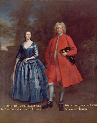 Portrait of Rich, 5th Viscount Irwin and his Wife Anne, c.1715-20 by Jonathan Richardson - print