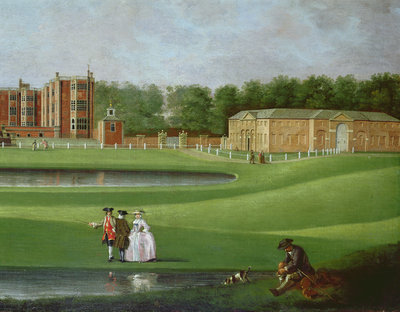 View of Temple Newsam House, detail of the stable block, c.1750 by James Chapman - print
