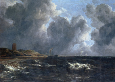 Storm off Egmond-Aan-Zee by Jacob Isaaksz. or Isaacksz. van Ruisdael - print