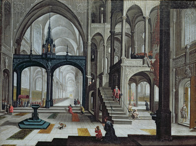 Procession in a Cathedral by Bartolomeus van Bassen - print