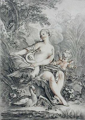 Mythological subject, engraved by Giles Demarteau by Francois Boucher - print