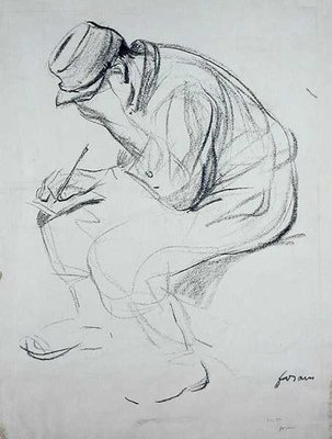 Soldier Writing by Jean Louis Forain - print
