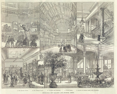 Opening of Leeds City Art Gallery in 1888, from the Illustrated London News by English School - print