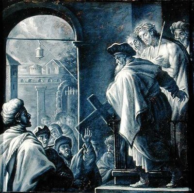 Christ Presented to the People by French School - print
