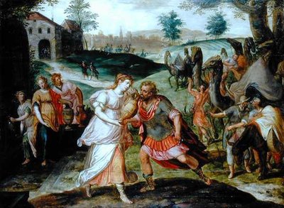 Eliezer and Rebecca at the Well, c.1580 by Flemish School - print
