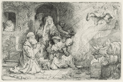 The Angel Departing from the Family of Tobias by Rembrandt Harmensz. van Rijn - print